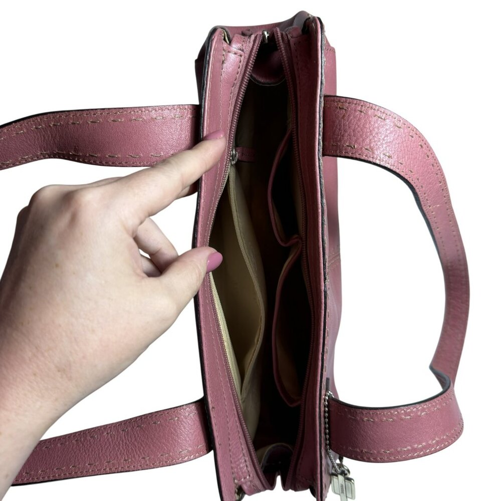Fossil Vintage Leather Shoulder Bag – Mauve / Dusty Rose – Y2K - Picture 12 of 14